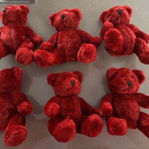 Set of 6 Red Valentine’s Day Bears
